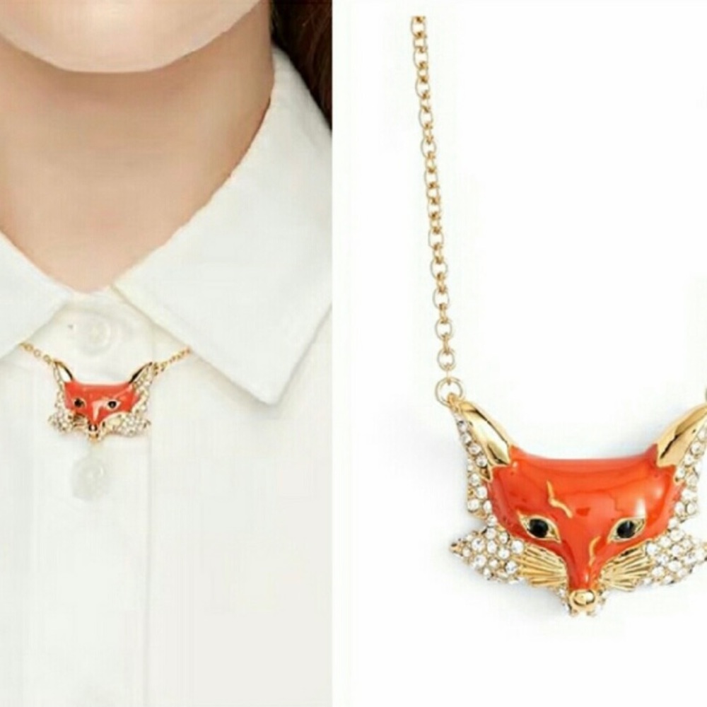 kate spade Into the Woods Fox necklace NWOT